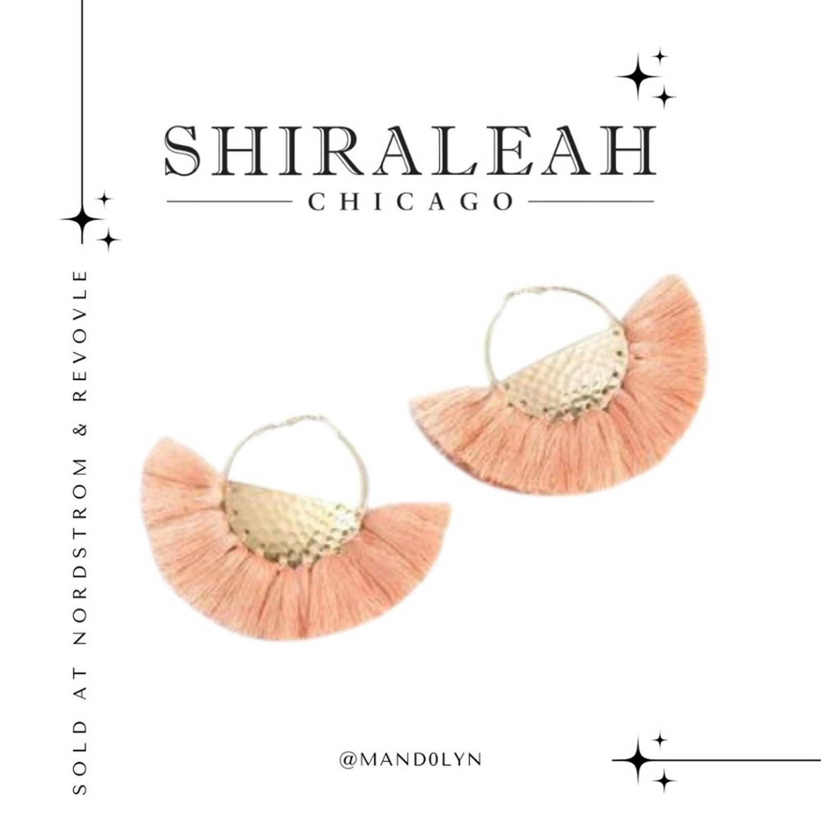 Nwt Shiraleah Anthropologie Anya Peach Pink Fringe Hoop Earrings 12$
